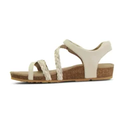 Online Jillian Braided Quarter Strap Ivory Sandal SC362 Women Women's Sandals