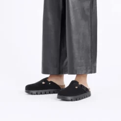 Best Boston Chunky Women's Black Suede Clog Women Women's Shoes