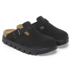 Best Boston Chunky Women's Black Suede Clog Women Women's Shoes