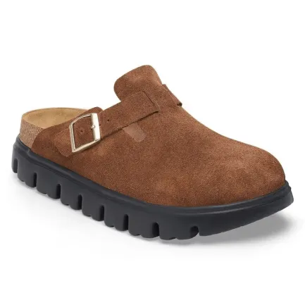 Outlet Boston Chunky Women's Dark Tea Suede Clog Women Women's Shoes