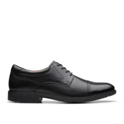 Sale Eldridge Cap Black Leather Dress Shoe Men's Shoes