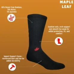 Clearance Canadian Bamboo Crew Sock Black Socks