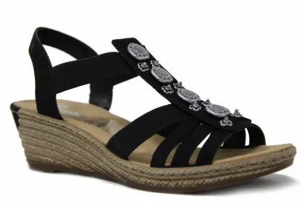 New Ladies 624B4-00 Decorative Wedge Sandal Women Women's Sandals