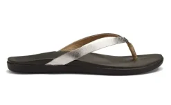 Sale Ho'opio Women's Thong Sandals - Silver Leather  Canadian Footwear Women Women's Sandals