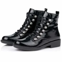 Best R4974-01 Stylish Patent Look Ankle Boot Women Women's Boots