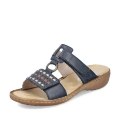 Clearance 60842-14 Navy Women's Slide Sandal Women Women's Sandals