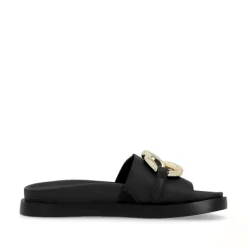 Best W1452-00 REPLY Women's Black Slide Sandal Women Women's Sandals